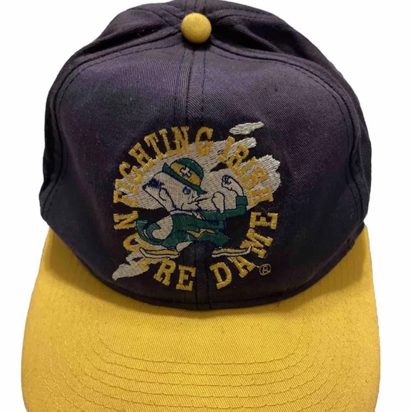 Vintage Notre Dame fighting Irish Script Snapback Hat - Picture 1 of 2